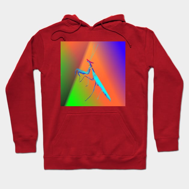 Blue Praying Mantis | Party Insect Hoodie by techno-mantis